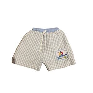 Zucchini Kids Checked Suit Shorts With Liner Swim Sail Boat 3t